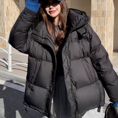 新款美拉德羽绒服女装百搭休闲加厚宽松连帽高级感小个子短 款外套图3