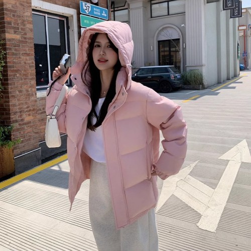 中戏短款羽绒服女2024新款白鸭绒加厚情侣面包服学生小个子外套冬图2