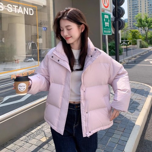 羽绒服女短款2024新款冬季小个子韩版百搭加厚面包服95白鸭绒外套图3