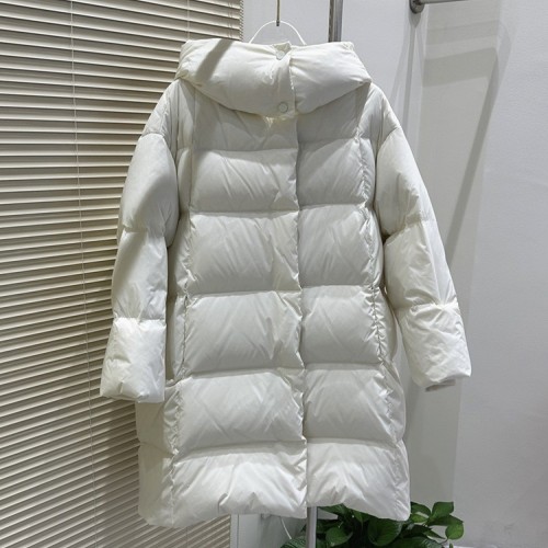 高级感羽绒服女款中长款茧型泡芙加厚连帽2024新款宽松韩版面包服图3