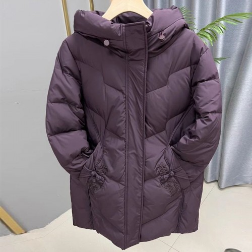 中年妈妈冬装中长款洋气羽绒棉服中老年女装冬季大码保暖轻便棉袄图2