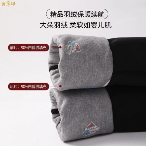 羽绒芭比裤白鸭绒外穿冬季秋冬裤女高腰超厚加绒保暖加厚鲨鱼裤图1