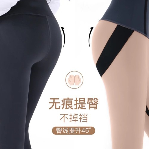 拉链鲨鱼裤女外穿秋冬加绒2024新款打底排扣高腰提臀瑜伽芭比裤子图2