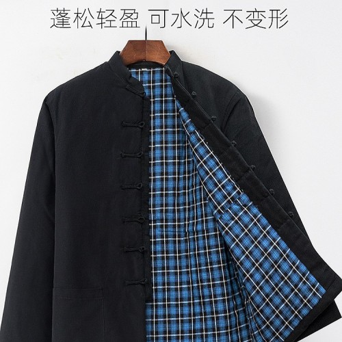 唐装男中老年冬季加厚爸爸棉服中式棉袄中国风纯棉盘扣棉衣爷爷装图2