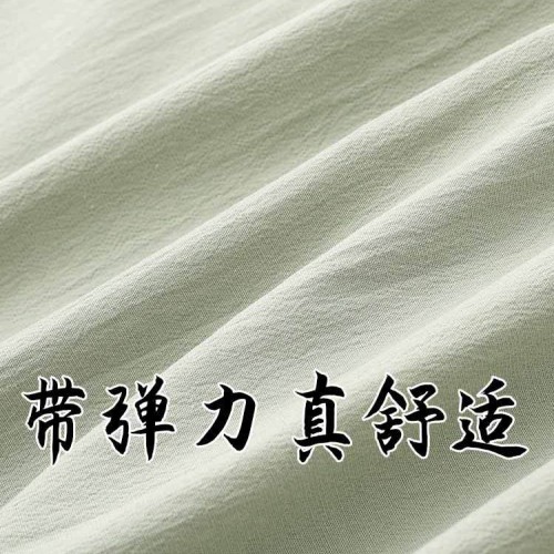 唐装男款夏季短袖t恤潮牌薄款五分袖潮流男弹力棉麻半袖中式男装图2