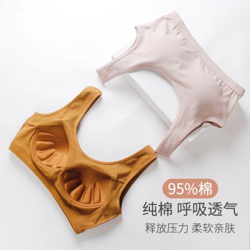 大码美背运动内衣女无钢圈抹胸吊带小背心裹胸聚拢一体式少女学生图2