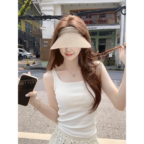 白色吊带背心女2025新款夏带胸垫美背文胸一体内搭遮副乳外穿上衣图2
