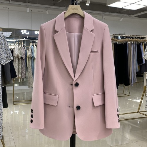 2025休闲西装外套女韩版显瘦时尚小西服chic网红卡其色爆 款轻熟风图3