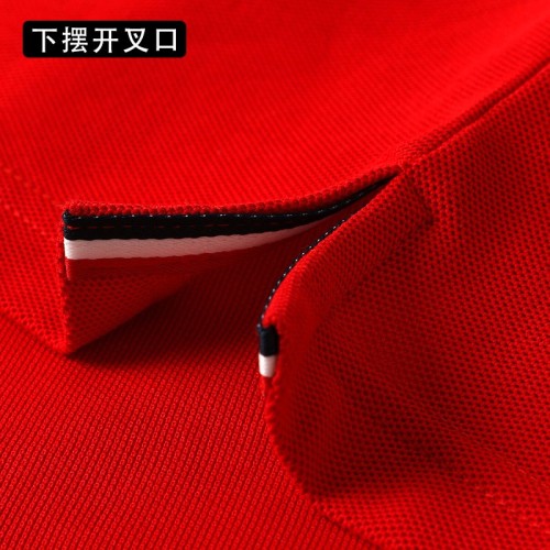 双珠地纯棉短袖工作服t恤定制刺绣企业polo衫广告文化衫定做logo图3