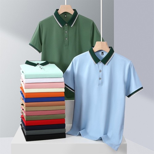 50支冰丝工作服t恤定制Polo衫夏季短袖企业工装厂服订制绣印logo图2