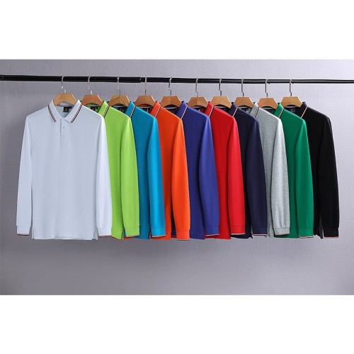 春秋长袖polo衫定制翻领T恤企业工作服定做广告工服文化衫印logo图3