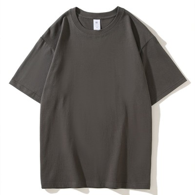 HX-815纯棉220g落肩T恤白色 宽松T恤夏季工作服班服diy圆领短袖
