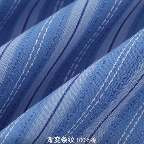 日系潮牌趣味卡通半截身小狗印花夏季少年感短袖竖条纹纯棉衬衫男图4