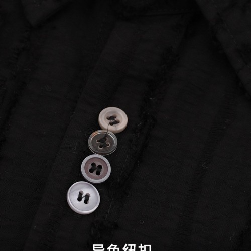 慵懒老钱风精致小众褶皱肌理衬衫2025夏季新复古情侣宽松半袖衬衣图3