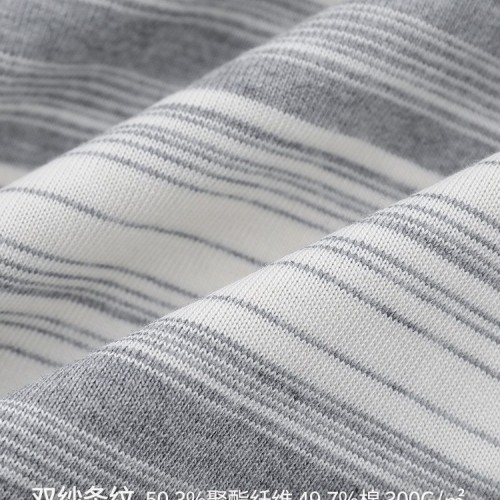 日系复古渐变撞色条纹圆领T恤ins夏季短袖休闲宽松潮牌男女基础款图2