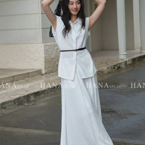 HANNA 含那半身裙女士夏季新品设计师款休闲A字高腰显 瘦伞裙H7360图2