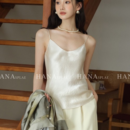 HANNA 含那吊带背心女内搭洋气时髦25夏季新款醋酸缎面外穿H17203图4
