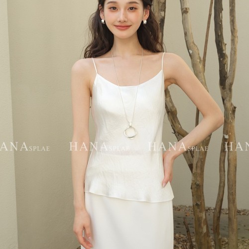 HANNA 含那吊带背心女内搭洋气时髦25夏季新款醋酸缎面外穿H17203图3