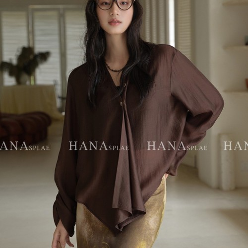HANNA 含那防晒衫女薄衬衣夏季新款轻薄透气莱赛尔时髦开衫H17550