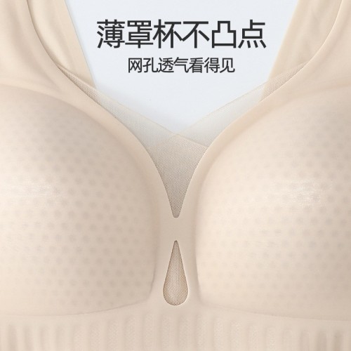 薄款无痕内衣女小胸聚拢显大无钢圈提拉上托舒适透气收副乳文胸罩图1