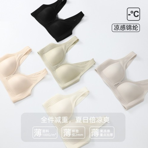 薄款无痕内衣女小胸聚拢显大无钢圈提拉上托舒适透气收副乳文胸罩图2