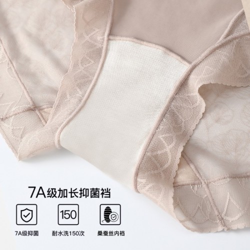 夏季新款蕾丝女内裤韩版性感冰丝无痕内裤a桑蚕丝中腰女士三角裤图3