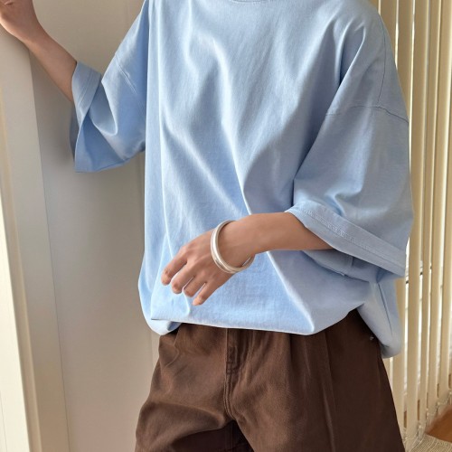 卢浮夏季新款韩国简约大版廓形短袖T恤宽松显瘦松弛休闲上衣女