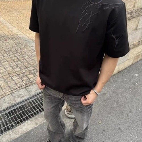 荆棘刺绣短袖男款夏季美式高街ootd半截袖cleanfit重磅正肩T恤图3