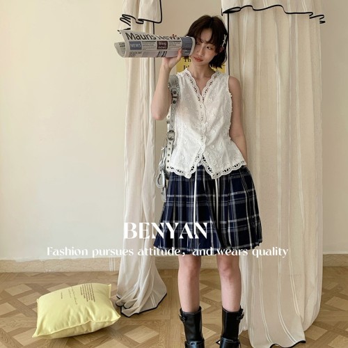 【BENYAN本言】十三行新款 度假风蝴蝶结系带刺绣挂脖连衣裙81867