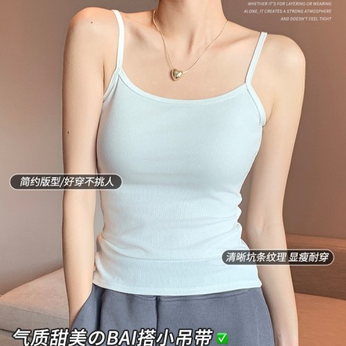 H232美拉德小吊带背心女内搭打底衫夏季薄款抹胸修身美背外穿上衣图3