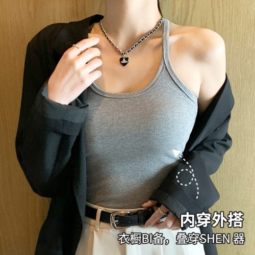 8708背心女小吊带辣妹打底衫夏季纯欲性感内搭美背外穿显瘦上衣服图3